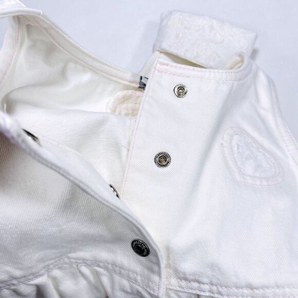 Vintage Jordache Girls Lace Bubble Denim Overalls Longall Romper Outfit 4 - Picture 9 of 16